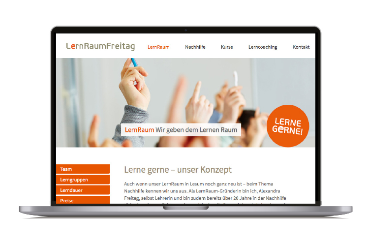 Websiteentwurf LernRaumFreitag