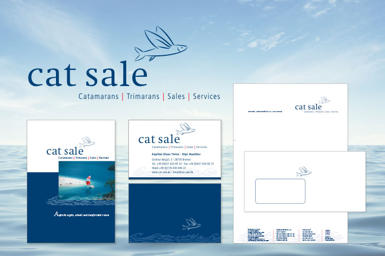 Logo und Anwendungsbeispiele für Cat Sale