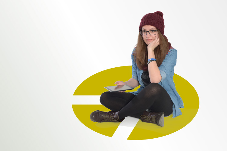 Kombination eines freigestellten Fotos mit dem Logo